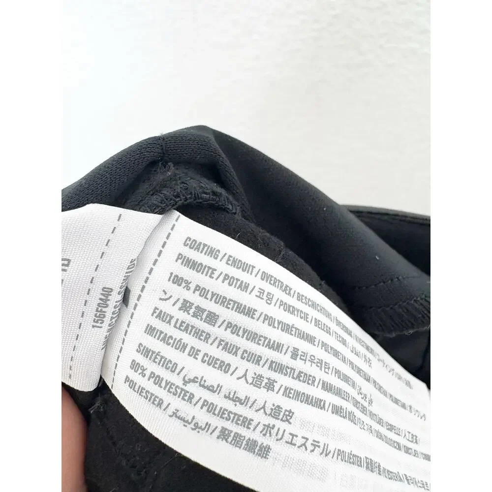 Abercrombie & Fitch High Rise 90s Straight Vegan Leather Pant Size 6/28 Black - Picture 6 of 13